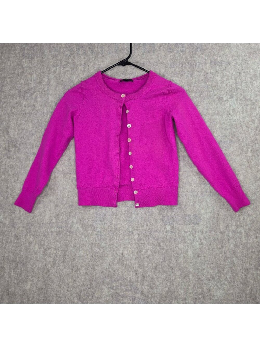 J. Crew Womens Merino Wool Button-Up Cardigan Sweater In Bright Pink - Size S